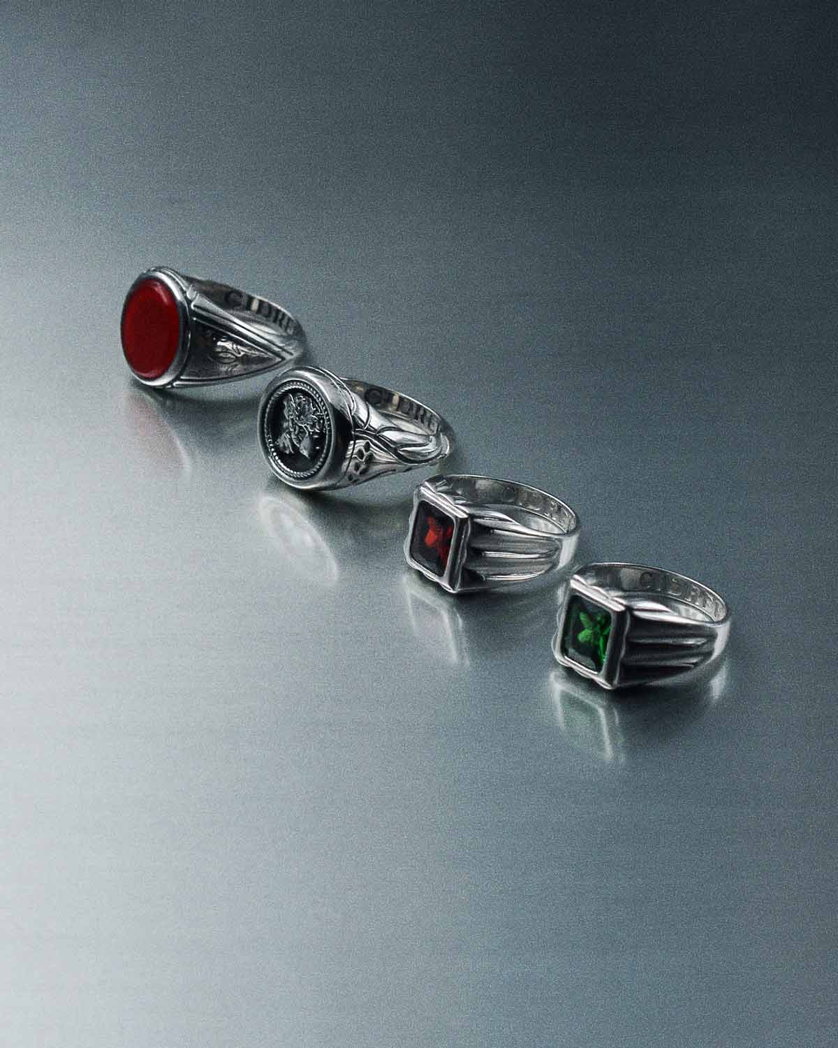 Tony's Ring Green Silver