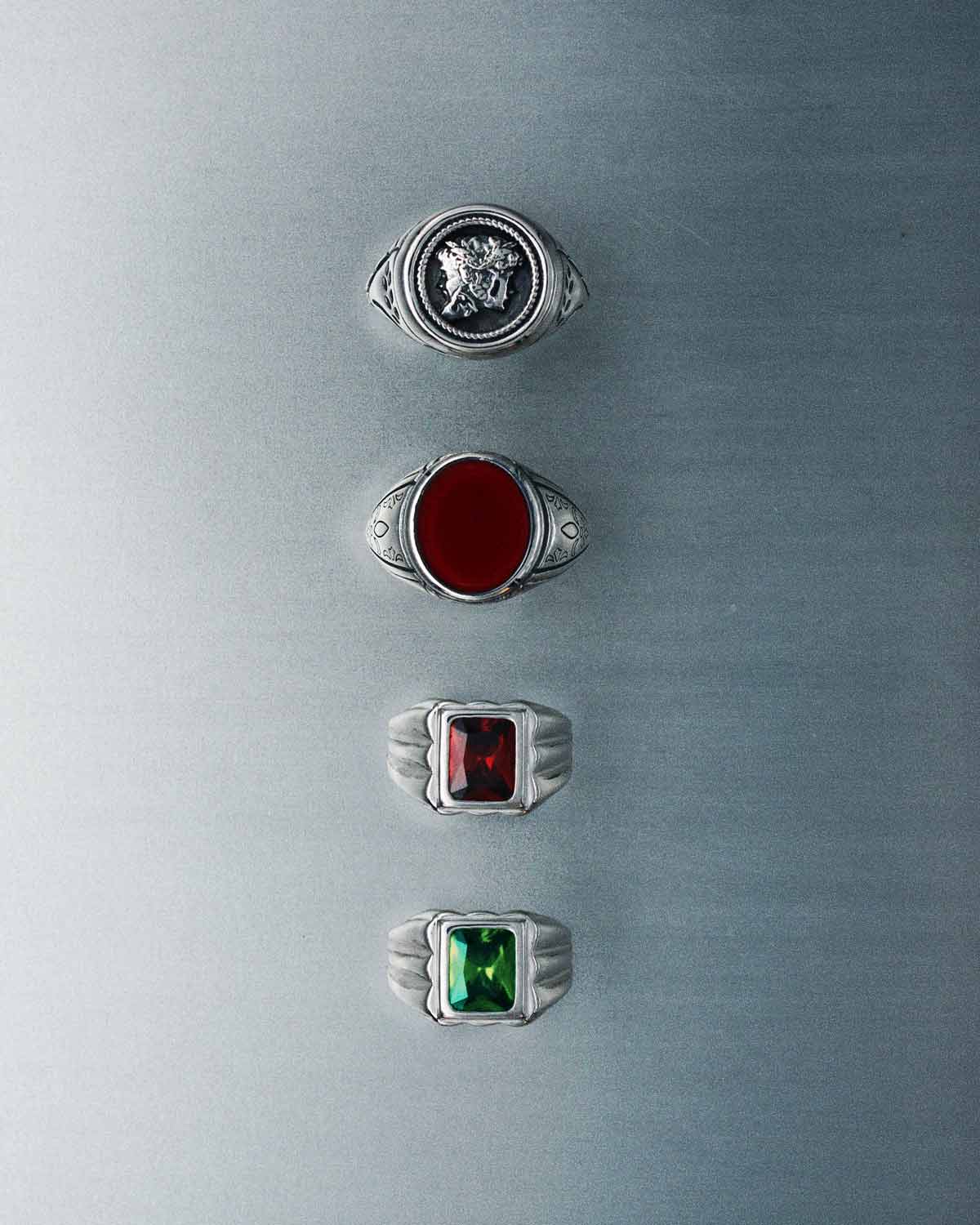 Tony's Ring Green Silver