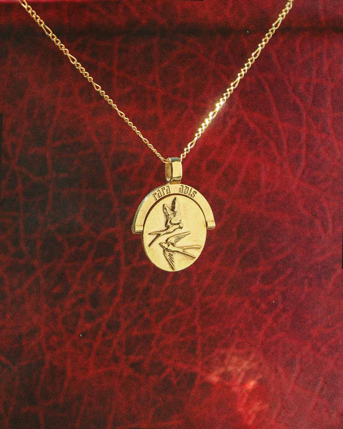 Rara Avis Necklace Gold Red