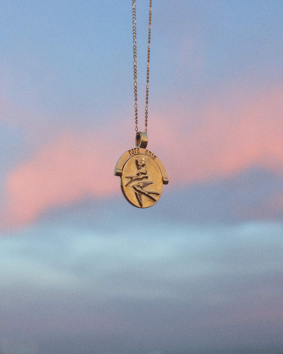 Rara Avis Necklace Gold Sunset