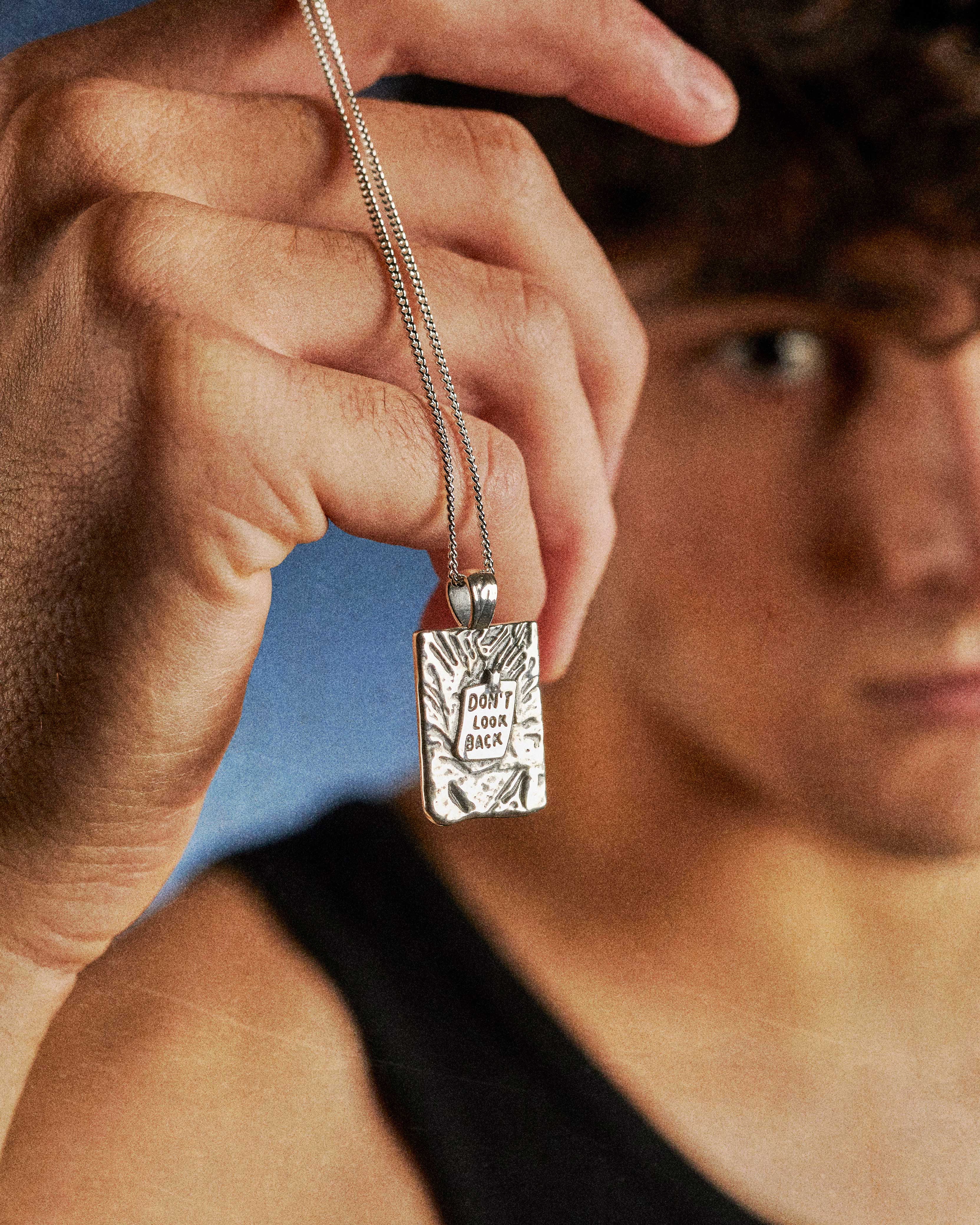 Reminder Necklace 925 Sterling Silver with vintage and post-it effect