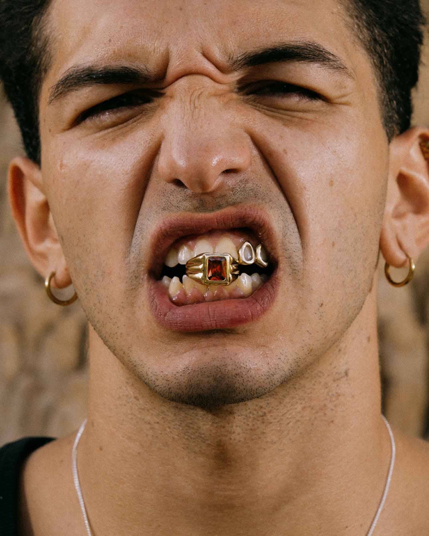 Tony's Ring Garnet Face